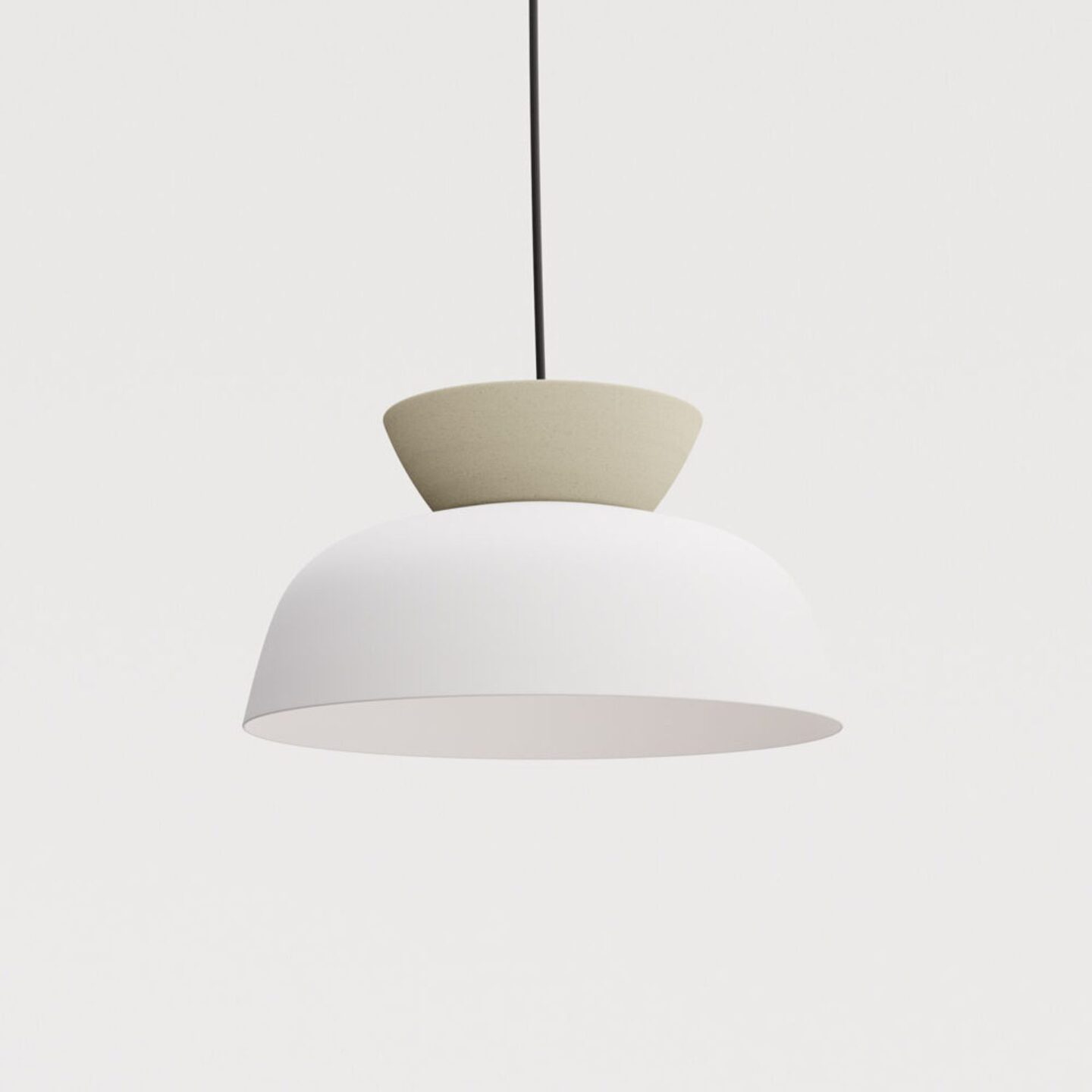 Hat Ceramic 380 Pendant White & Sand Speckle